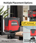 Self Leveling Cross Laser Level With Vertical And Horizontal Lines 360 Degree Rotation IP54 Waterproof For Indoor And Outdoor Picture Hanging Bright Class II Red Laser Lock Switch For Quick Alignment And Easy Setup, 1/4-20 tripod mount