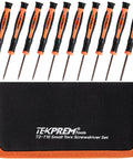 Compact 10 In 1 Torx Screwdriver Set Covers T2 To T15 With Solid And Security Bits Perfect For Fixing Macbook, Xbox, PS5, Ring Doorbell, Or Computer Gear At Home Or On The Go Without Breaking A Sweat., black orange T2-T15 Torx screwdrivers with S2 steel tips and carry case