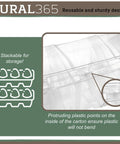 Image showing durable design of the Reusable Plastic Egg Carton For Six Eggs Pack Of Fifty Stackable Egg Storage Container With Lid.