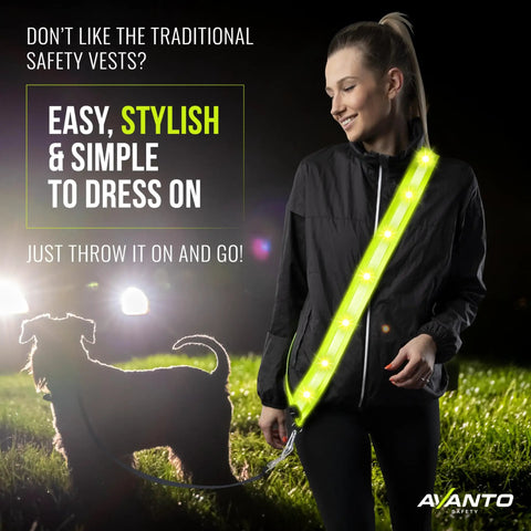 Super Bright Led Reflective Running Sash With Usb Rechargeable Lights Boost Night Visibility For Runners Straight Up Traffic Safety Strap For Evening Joggers Rock Solid Protection On Any Street Or Trail