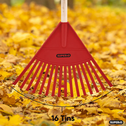 Pack Of 12 Kids Rakes With Hardwood Handles And Durable Plastic Heads For Leaf Cleanup In The Yard 34 Inch Red