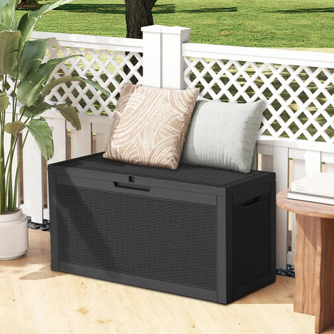66 Gallon All Weather Outdoor Storage Box With Locking Lid For Deck Patio And Garden Built Tough Waterproof And UV Resistant