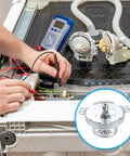 Person repairing appliance with Slow Speed 12V DC Brushed Gear Motor JS50T With D Shaft 20 RPM CW CCW High Torque for DIY projects
