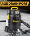 Beast Mode 8 Gallon Wet Dry Vacuum With External Detergent Tank And Remote Control draining water on pavement