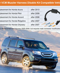 VCM Muzzler Harness Disable Kit For 3.5L V6 Engines Plug And Play Upgrade displayed with compatible vehicle models list and SUV.