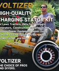 Rock Solid Heavy Duty Stator Kit For Kohler Ch Cv Engines 15 To 27 Horsepower 15 To 20 Amp Silicon Steel Charging Coil installed on a mower
