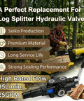 Heavy Duty Dual Joystick Hydraulic Directional Control Valve For Log Splitters And Small Tractors next to log splitter.