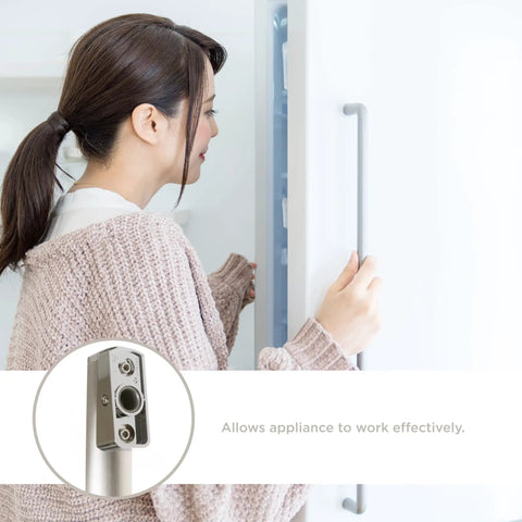 Person using Refrigerator Door Handle Replacement for GE Models Built To Last OEM Quality Easy Install Durable Chrome Finish