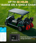 Golf cart with 36V Golf Cart Battery With Real Time Bluetooth Monitoring And LCD Display, green lawn background