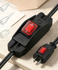 10 Foot Heavy Duty 3 Prong Extension Cord With Built In Toggle Switch And 14 Awg Copper Wire Rated 15 Amps for easy power control