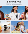 Portable Handheld Fan With Ice Cooling Tech, 5 Speed Turbo Personal Mini Fan, USB Rechargeable used at theme park and beach