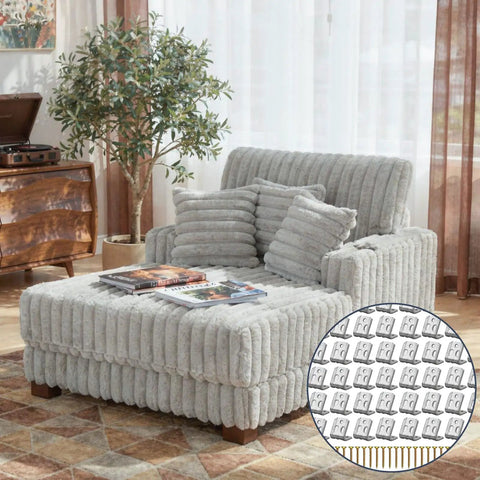 Killer Heavy Duty Upholstery Spring Clips Kit 50 Piece Couch Sofa Repair Set on cozy chaise lounge with pillows.