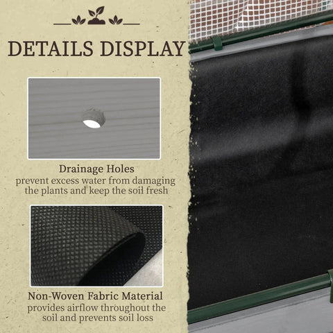 Raised Garden Bed With PE Greenhouse Cover For Herbs And Veggies, Outdoor Elevated Wood Planter Box For Patio Backyard Balcony, 48 By 22 By 46 Inches, Dark Gray