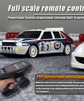 1/28 Scale RC Drift Car GTR 2.4GHz 4WD RTR With Gyro Drift Tires and controller in action