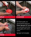 Demonstration of Pro Grade Car Care Microfiber And Foam Pad Cleaner for Polish Wax and Sealant Residue Removal in use