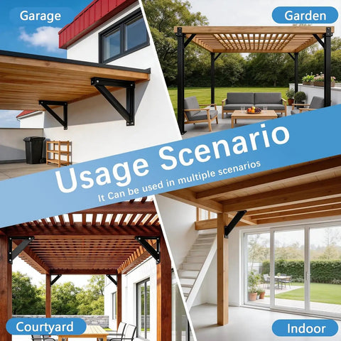 Beefy 45 Degree Corner Braces For Backyard Pergolas Inside Joints With Pre Drilled Holes And Screws Heavy Duty Connector Bracket Kit For Tree Houses Gazebos And Patios 8 Piece Set