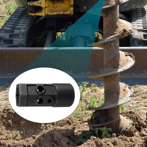 2.3 Inch Auger Adapter Female Hex To Round Shaft For Heavy Duty Weld-On Repair Hub in use with post hole digger