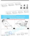 Illustrated installation guide for Led Bathroom Vanity Light Three Lights Chrome Wall Lamp IP44 20 Inch 12W Over Mirror.