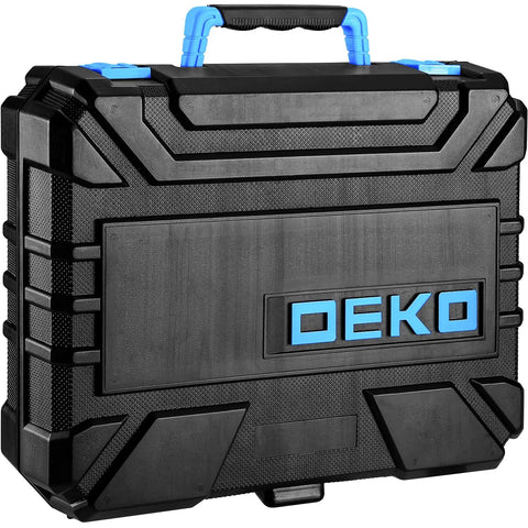 Black carry case for 8V Cordless Drill Kit With LED Light, 126 Piece Home DIY Tool Set For Women, Lightweight Beginner Friendly.