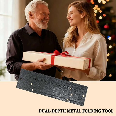 12 Inch Folding Sheet Metal Bending Tool For HVAC Pros With Three Eighths Inch And One Inch Fold Depth Duct Bender Hand Tool shown.