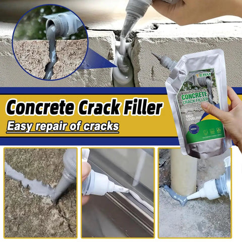 No Sweat Self Leveling Concrete Crack Filler And Waterproof Asphalt Sealant for Driveways Roads And Patios, easy application from a pouch.