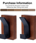 Heavy Duty Eight Piece Walnut Wood Wall Hooks Featuring Thickened Aluminum Support With Upward Non Slip Bend in detail.