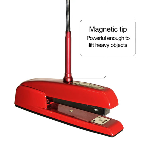Magnetic Pick Up Claw Grabber Tool With LED Light, 24 Inch Flexible Stainless Steel Coil, Extendable One Inch Prongs, Water Resistant Reach For Tight Spaces And Hard To Reach Small Parts, Ideal For Mechanic And DIY Projects At Home