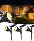 600 Lumen Solar Outdoor Lights Waterproof Landscape Spotlights Solar Powered Walkway Pathway Garden Lights Backyard Patio Decor Warm White 4 Pack Built Tough For All Weather