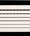 10 By 6 Inch One Way Air Vent With Adjustable Aluminum Curved Blades Powder Coat Finish For Scratch Resistant No Fuss Air Flow In Your HVAC System Great For Any Room In A Home Or Office visible on black backdrop.