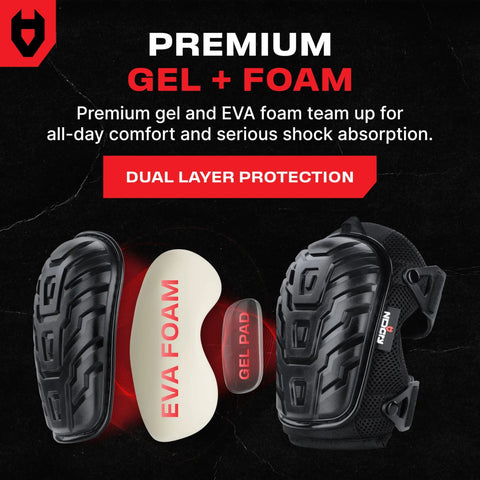 Heavy Duty Gel Knee Pads For Work With Soft Foam Cushion And Thick Gel, adjustable straps, dual layer EVA foam and gel pad