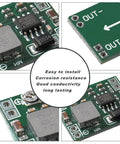 Close-up of Six Channel Buck Converter MP1584EN DC-DC Step Down Regulator Module showing circuit details and components.
