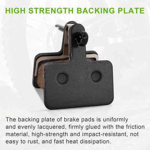 Four Pairs Metal Premium Ebike Brake Pads With Installation Tools showing high strength backing plate