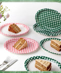 48 Pack Camp Gingham Paper Plates 10 By 12 Inches Large Picnic Style Plaid Plates In Two Colors And Four Styles with cake slices