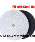 Built Tough GT2 Timing Belt With Steel Core For 3D Printers And CNC Projects reinforced polyurethane belts in white and black color.