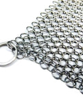 8x6 Inch Cast Iron Chainmail Scrubber for Safe Scratch Free Cleaning of Pre Seasoned Pans Griddles Barbecue Grills and Pots