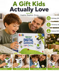 2 in 1 Digital Microscope for Kids, Handheld and Desktop STEM Toy for Exploring Leaves, Bugs, Coins, Fabrics, and More at Home, School, or Outdoors, Awesome for Curious Minds, green gift box
