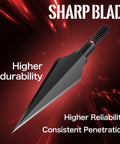 Close-up of 150 grain steel broadhead with sharp blade, part of Beefy 150 Grain Steel Broadheads For Compound Recurve Bow And Crossbow.