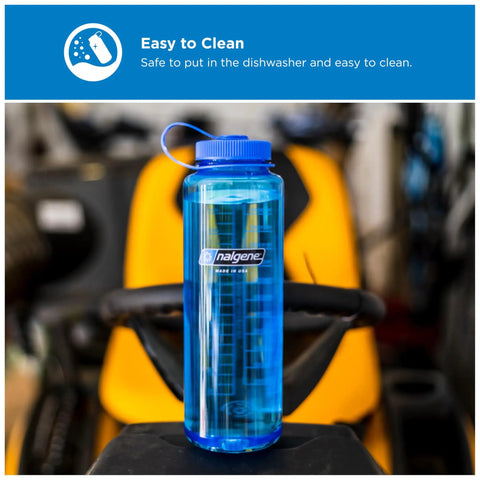 48 Oz Wide Mouth Silo Water Bottle BPA Free Durable Leak Proof Large Capacity for Hiking, blue bottle on exercise equipment