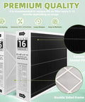 20x25x5 MERV 16 Activated Carbon Furnace Air Filter 2 Pack, detailed view of carbon-coated filter and frame, premium quality
