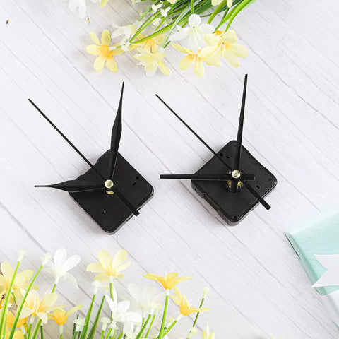 Dope 5 Pack High Torque Quartz Clock Movements Kit With 12 Pairs Of Hands for DIY Clock Repair on light background with flowers.