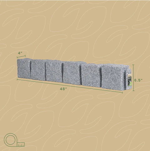 Landscape Edging Kit With Faux Stone Blocks For Lawn Borders And Flower Beds 10 Pack With 20 Spikes Greystone Look showing 48 inch section