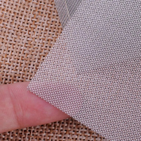Close-up of Stainless Steel 50 Mesh Micron True Filtration Screen 3.94 X 3.94 Inch Fine Wire Filter showing texture and weave.