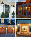 Dope 12 Inch Exterior Barn Style Porch Light Set Of 3 Dusk To Dawn Black Farmhouse Outdoor Wall Lanterns shown in four settings