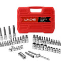 Torx Socket Set With Quarter Inch Three Eighths Inch And Half Inch External Heavy Duty Sockets 53 Piece Kit Featuring Tamper Proof