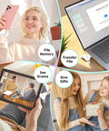 3 In 1 USB Flash Drive For iPhone iPad, 256GB, MFi Certified, Lightning USB C USB A Multi Function Memory Stick, Metal Durable Silver, Fast Transfer And Safe Data Storage in use with iPhone, laptop, and tablet