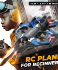Child with goggles holding controller flying Drones For Kids 2.4GHz Remote Control Plane With 360 Degree Flip Stunt Helicopter.