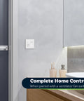White Motion Sensor Switch With PIR Ambient Light Level installed in bathroom, highlighting occupancy modes, 150W LED CFL compatible.