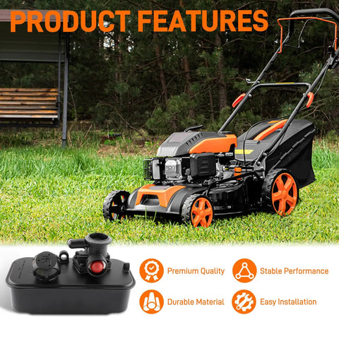 Top Shelf Yard Warrior Kit Featuring Fuel Tank Intake Manifold And 795477 Carburetor Kit With Air Filter, durable material, product features shown.