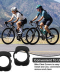 Pair Of Quick Release Anti Slip Pedal Cleats Cover For Wahoo SpeedPlay Zero Pedals Durable Plastic Guard with cyclists in background
