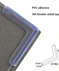 Top Shelf Clear PVC Corner Guards 8 Pack L Shaped Protective Bumpers For Tables And Doors Transparent sharp edge guard with PVC adhesive.